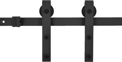 Produktbild von vidaXL Schiebetürbeschlag-Set SKIEN 183 cm Stahl Schwarz