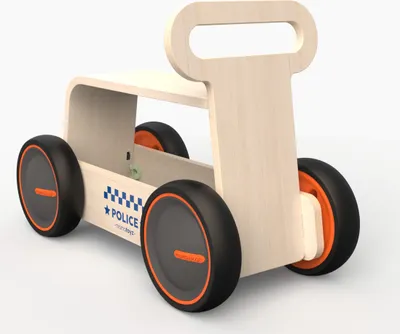 Image de MamaToyz Chariot à glisser & trotteur en bois Police Nature 47x25x34 cm