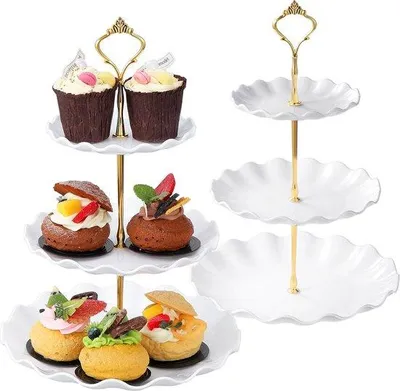 Image de Tour à gâteaux à 3 étages pour cupcakes et desserts