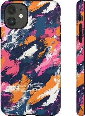Produktbild von Farbenfrohes abstraktes Pinselstrich-Muster – Hülle Kompatibel mit iPhone 11