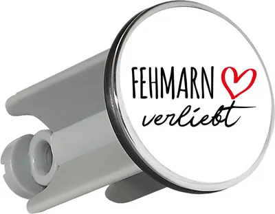 Produktbild von Huuraa Waschbeckenstöpsel Fehmarn verliebt 4cm höhenverstellbar Abflussstopfen Geschenkidee