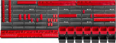 Produktbild von KADAX Werkstattregal, 116x39cm Werkzeugwandregal aus robustem Kunststoff, UV-Resistentes Lagersystem