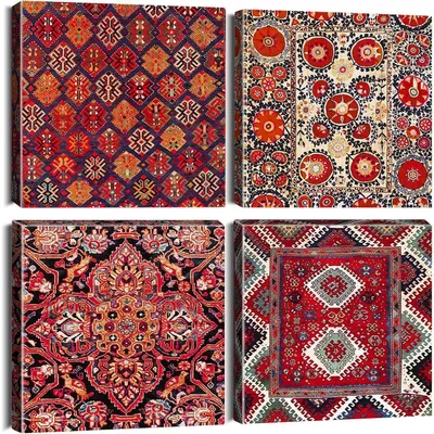 Obrázok produktu pre Štvor dielna obrazová súprava v marockom štýle, rozmery 30x30 cm, dekorácia na stenu