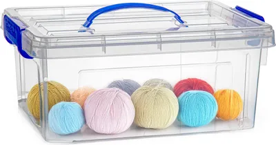 Produktbild von Aufbewahrungsbox mit Deckel - transparent blau - 8.5 Liter - 36 x 26 x 15 cm - Kunststoff