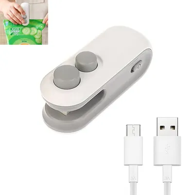 Mini-Taschenversiegeler, 2-in-1, wiederaufladbar, USB, tragbar