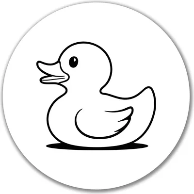 Produktbild von Huuraa Aufkleber Gummiente Silhouette 10cm rund Sticker Geschenkidee
