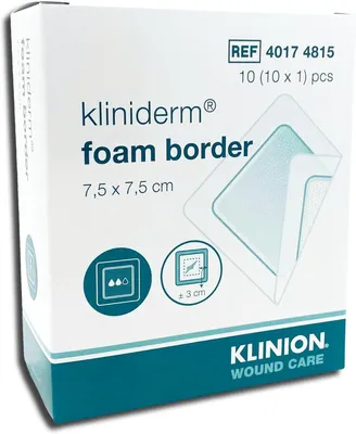 Produktbild von Schaumverband mit Kleberand, 7,5 x 7,5 cm, 10 Stück, für Wundversorgung