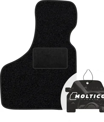 Produktbild von moto-MOLTICO Fahrer Fußmatte Auto Velours Fahrerseite Autoteppiche Schwarz Fahrermatte 1-teilig passend für Fiat 126p 1973-2000