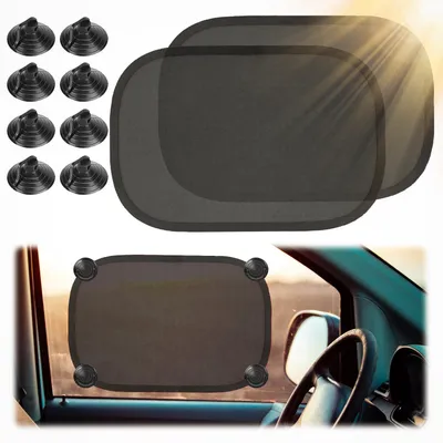 Produktbild von 2-teiliges Auto-Sonnenschutzset für Babys und Kinder (44 x 36 cm), mit 8 Saugnäpfen, UV-Schutz, für Mädchen und Jungen
