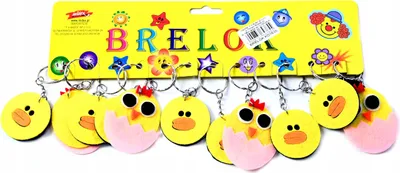 Zdjęcie produktu dla Wielkanoc Żółty Brelok Do Kluczy Zestaw 12Szt