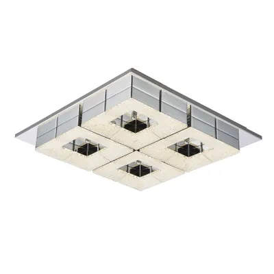 Zdjęcie produktu dla Plafon LED kwadratowy CLARISE chromowany srebrny 48W Ciepła biel 3800lm metal wym:8x45x45cm IP20 Italux