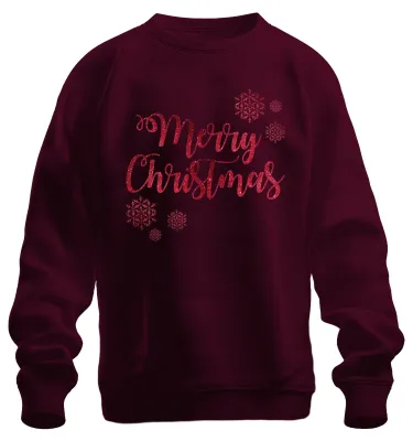 Immagine prodotto di Fiocchi di neve di Buon Natale - Regalo di Natale Maglione di Natale Unisex, Borgogna, S