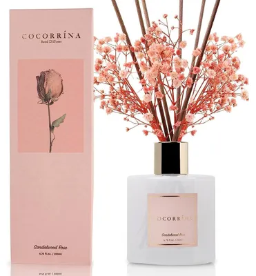 Produktbild von Raumduft Reed Diffuser Sandelholz Rose 200ml mit 8 Duftstäbchen