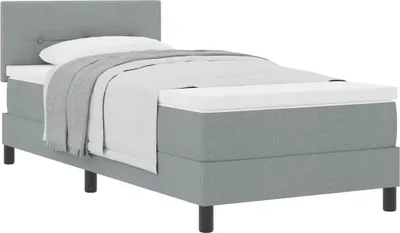Obrázek produktu pro vidaXL Skříňová postel s matrací světle šedá 80 x 200 cm látka