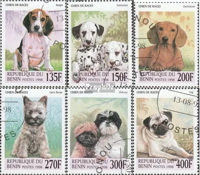 Produktbild von Briefmarken Benin 1998 Mi 1049-1054 (kompl.Ausg.) gestempelt Hundewelpen