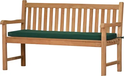 Produktbild von Kanaria Bankauflage 120 x 47 cm grün als pflegeleichtes Polster für Holzbank Bankkissen aus 100% Polyester mit Reißverschluss