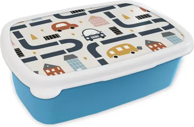 Produktbild von KitchenYeah® Lunchbox Brotzeit Brotdose 17x11 cm Design - Jungen - Auto - Kinder Kinder Brotzeitdose - Lunch - Kunststoff  - Brotbüchse - Sandwichbox - Lunchbox für Kinder