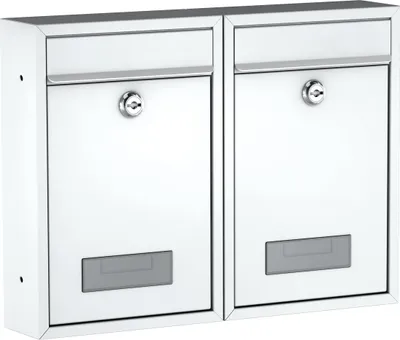 Produktbild von BASI - Briefkasten - SET - 2x BK 100M - matt Weiß - 2x2170-1300