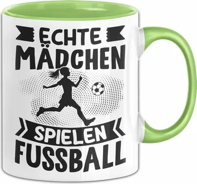Produktbild von Fußballspielerin Tasse Geschenk Echte Mädchen Spielen Fußball Geschenkidee Frauenfußball Geburtstag Kaffee-Becher (Grün)