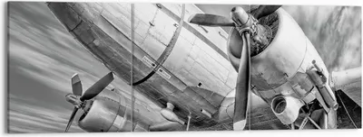 Produktbild von Bild auf Leinwand - Leinwandbild - 3 Teile - Flugzeug Retro Flugzeug - 150x50cm - Wand Bild - Wanddeko - Wandbilder - Leinwanddruck - Bilder - Wanddekoration - Leinwand bilder - CA150x50-4952
