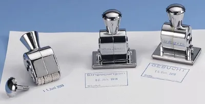 Produktbild von Datumstempel mit Textplatte eingegangen