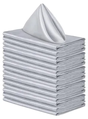 Produktbild von 12er Set Quadratisch Satinservietten, 43*43cm Waschbar Ultraweiche Übergroße Stoffservietten Für Familienessen, Festivals, Hochzeit, Thanksgiving, Weihnachten und den täglichen Gebrauch