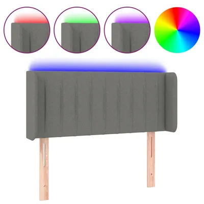 Produktbild von vidaXL LED Kopfteil Dunkelgrau 103x16x78/88 cm Stoff