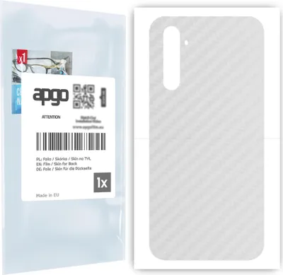 Produktbild von apgo Rückseite Schutzfolie für Realme 6 Pro -  Hinten Schutzfolie Carbon Transparent (durchsichtig), Rückseite Folie schützt vor Kratzern und Fingerabdrücken