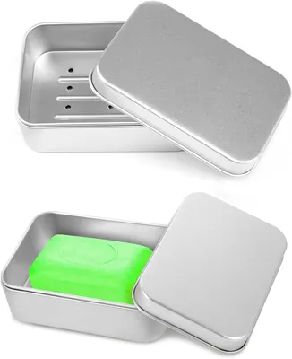 Produktbild von 2 Seifenschalen aus Aluminium mit herausnehmbarer Abtropffläche, Seifenablage, für Hotels, Studentenwohnheime, Badezimmer