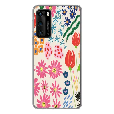 Produktbild von MuchoWow® Handyhülle Schutzhülle Hülle für Huawei P40 Blumen - Gestaltung - Tulpe Silikon Softcase Handy Hülle - Handytasche