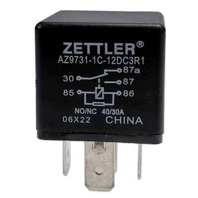 Produktbild von Relais | Mini | 5-polig | Wechsler (CO) | 12V | 40/30A | mit Widerstand