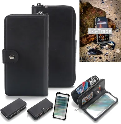 Produktbild von K-S-Trade 2in1 Handyhülle Schutzhülle kompatibel mit Caterpillar Cat S31  & Portemonnee Cover Handy Hülle Case Etui Geldbörse Wallet Bookstyle