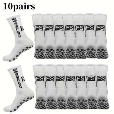 Produktbild von 10 Paar Fußballsocken mit Anti-Ru,tsch-Noppen, atmungsaktiv & saugfähig, weich-elastisch – für Training, Fußball & Laufen
