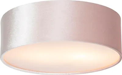 Zdjęcie produktu dla QAZQA – nowoczesna lampa sufitowa I lampa sufitowa I lampa I oprawa oświetleniowa różowa 30 cm ze złotym I mosiężnym wnętrzem – bęben z kloszem I 2-punktowa I salon I sypialnia – tekstylny cylinder – przystosowana do żarówek LED E27