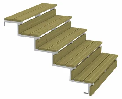 Produktbild von Plus Außentreppe Kiefer/Feuerverzinkt 5 Stufen 120 cm breit