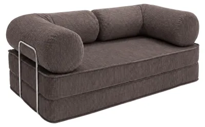 Produktbild von SURB Sofa 100 Modulares Schlafsofa 2-Sitzer, Bodensofa aus POSO-Cordstoff, 200 x 100 cm, Braun