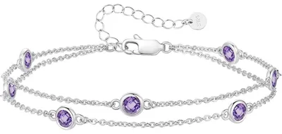 Image de Bracelet pour femme, en argent sterling 925, avec zircones, réglable, idée cadeau