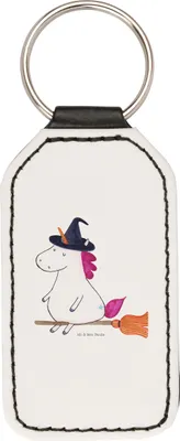 Produktbild von Mr. & Mrs. Panda schlüssel anhänger Einhorn Hexe - Weiß - Geschenk, Teufel, für, Taschenanhänger, Einhörner, Schlüsselanhänger, Mit Spruch, Rechteckig, Frau, Unicorn