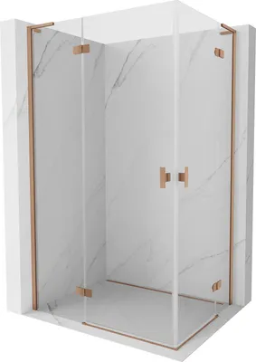 Produktbild von Mexen Mist-H L Duo Duschkabine Schwingtür 85 x 115 cm, transparent, gebürstetes Kupfer - 8A5L-085L-115P-65-00