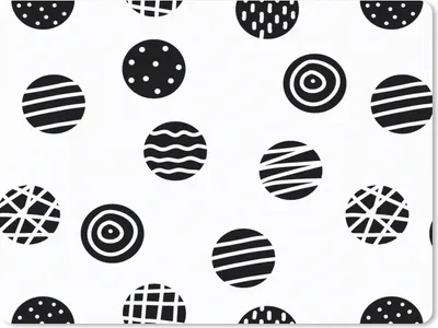 Produktbild von MuchoWow® Mauspad Mousepad Muster - Punkte - Schwarz und Weiß 23x19 cm - Mousepads - Maus Mat - Pad - Mausunterlage - Schreibtischunterlage - Mauspad