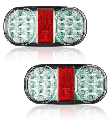 Obrázok produktu pre 2 kusy LED zadných svetiel pre prívesy, brzdové svetlá, 12V, vodotesné, vhodné pre nákladné vozidlá, karavany a dodávky