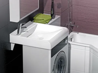 Produktbild von Design Mineralguß Aufsatzwaschbecken Beta Waschtisch für Waschmaschinen Weiß