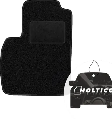 Produktbild von moto-MOLTICO Fahrer Fußmatte Auto Velours Fahrerseite Autoteppiche Schwarz Fahrermatte 1-teilig passend für Fiat 500 ab 2007