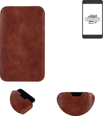 Produktbild von K-S-Trade Schutzhülle Handyhülle kompatibel mit Apple iPhone 12 Handytasche Kunstleder Sleeve in braun
