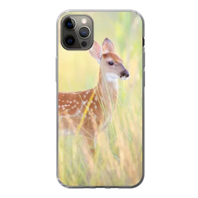 Produktbild von MuchoWow® Handyhülle Schutzhülle Hülle für iPhone 13 Pro Max Hirsche - Gras - Grün Silikon Softcase Handy Hülle - Mobiltelefon