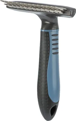 Produktbild von TRIXIE Langhaar-Striegel - dunkelgrau/blau - 10 × 15 cm