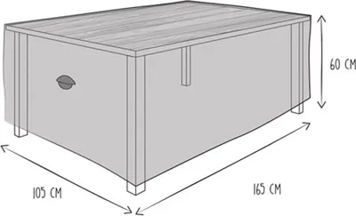 Produktbild von Perel Outdoor-Abdeckung für Tisch, beige-grau, rechteckig, 165 cm x 105 cm x 60 cm