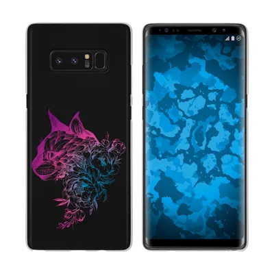 Produktbild von PhoneNatic Case kompatibel mit Samsung Galaxy Note 8 Silikon-Hülle Floral Katze M2-6