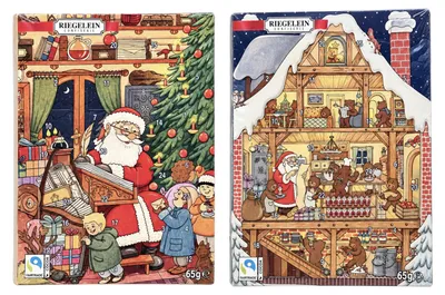 Produktbild von Riegelein Adventskalender mit Vollmilchschokolade Packung 65g