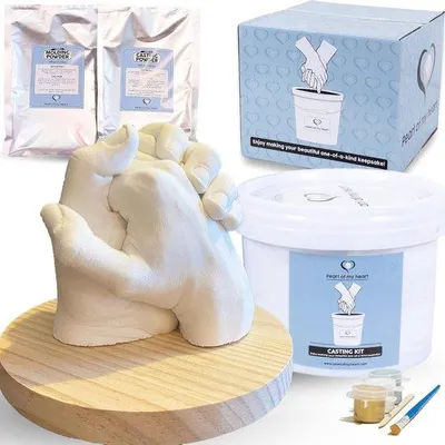 Produktbild von Famanu 3D Handabdruckset für Paare - Gipsabdrücke für Erwachsene